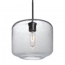 Besa Lighting J-NILES10CL-BK - Besa Niles 10 Pendant For Multiport Canopy, Clear Bubble, Black Finish, 1x60W MAX E26 Base