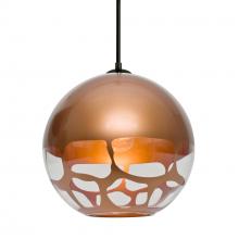 Besa Lighting J-ROCKYCP-BK - Besa, Rocky Cord Pendant For Multiport Canopies, Copper, Black Finish, 1x60W MAX E26 Base