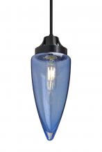 Besa Lighting J-SULUBL-EDIL-BK - Besa, Sulu Cord Pendant For Multiport Canopy, Blue Bubble, Black Finish, 1x4W LED Fil