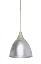 Besa Lighting RXP-1758SF-SN - Besa Divi Pendant, Silver Foil, Satin Nickel, 1x50W Halogen