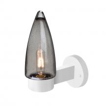 Besa Lighting SULUSM-WALL-EDIL-WH - Sulu Outdoor Sconce, Smoke Bubble, White Finish, 1x5W LED Filament