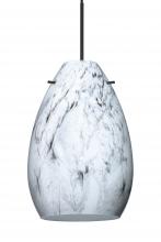 Besa Lighting X-1713MG-BK - Besa Pendant For Mulitport Canopy Pera 6, Black Finish, Marble Grigio 1x50W MAX GY6.35 Base