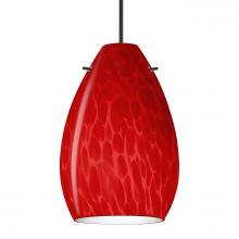 Besa Lighting X-1713RC-BK - Besa, Pera 6 Cord Pendant for Multiport Canopy, Red Cloud, Black Finish, 1x50W MAX GY6.35 Base