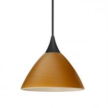 Besa Lighting XP-1743OK-BK - Besa Pendant Domi, Black Finish, Oak 1x50W MAX GY6.35 Base