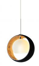 Besa Lighting XP-4293GF-SN - Besa Pendant Pogo Satin Nickel Black/Inner Gold 1x35W Halogen