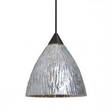 Besa Lighting XP-EVESS-BK - Besa Eve Pendant, Stone Silver Foil, Black Finish, 1x50W MAX GY6.35 Base