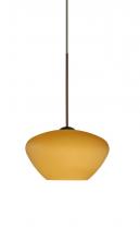 Besa Lighting 1XP-541080-BR - Besa Pendant Peri Bronze Amber Matte 1x50W Halogen