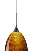 Besa Lighting 1XP-757018-BR - Besa Pendant Sasha Bronze Amber Cloud 1x50W GY6.35