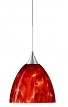 Besa Lighting 1XT-757041-LED-SN - BESA PENDANT SASHA SATIN NICKEL GARNET 1X6W LED