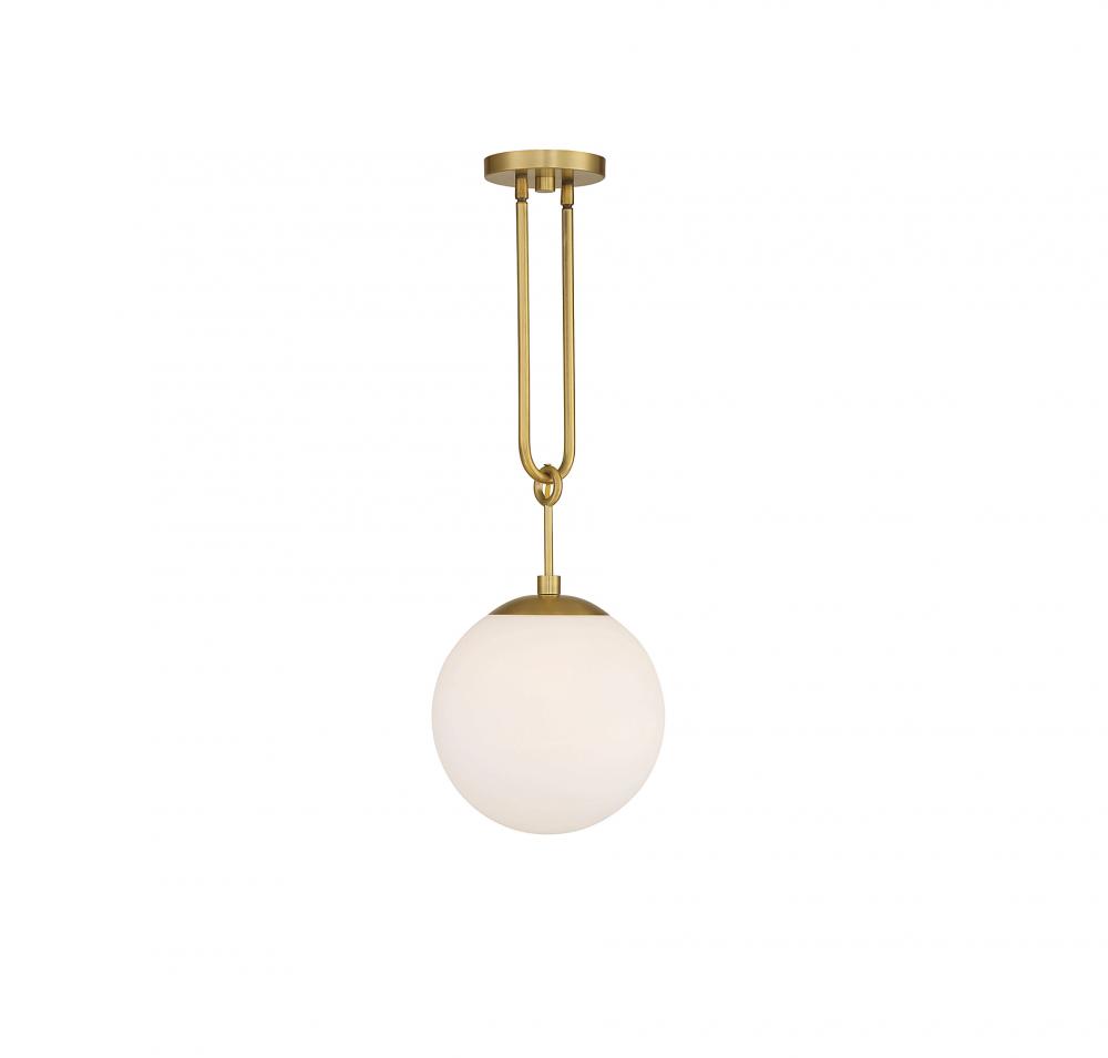 Becker 1-Light Pendant in Warm Brass