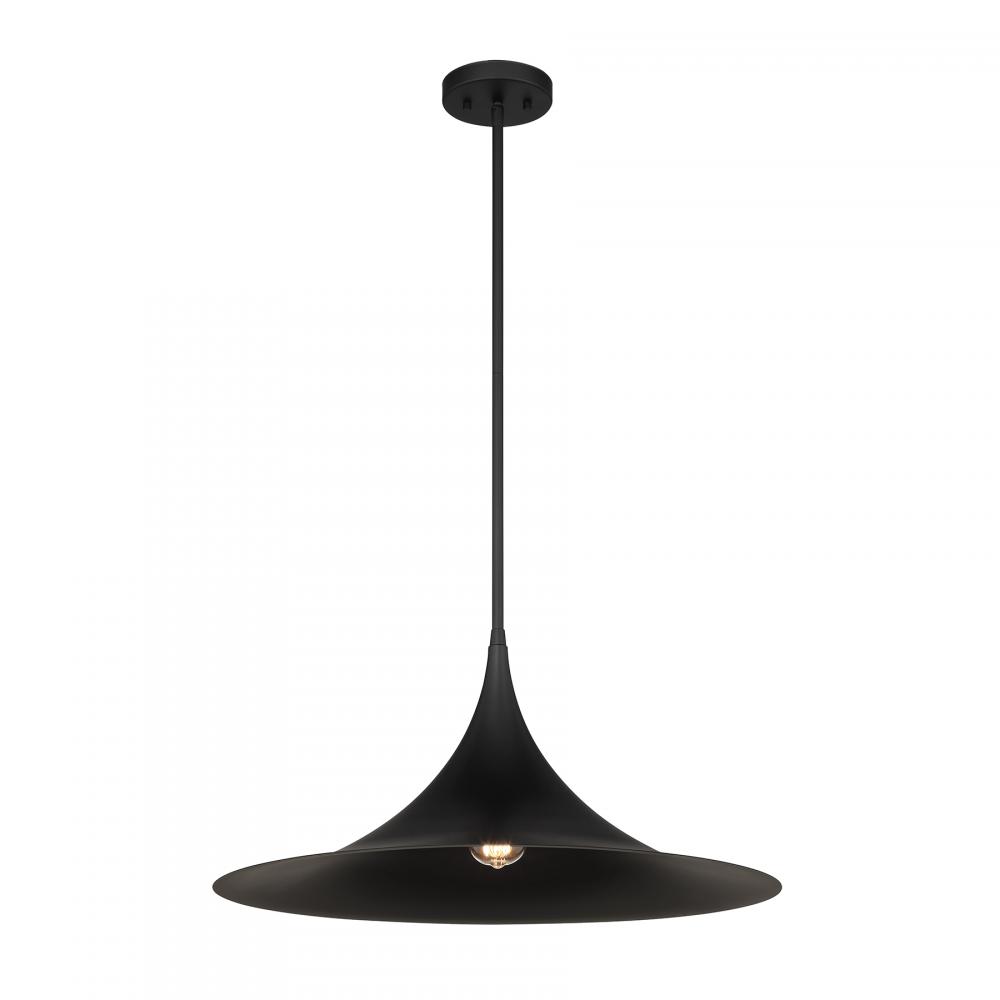 Bowdin 1-Light Pendant in Matte Black