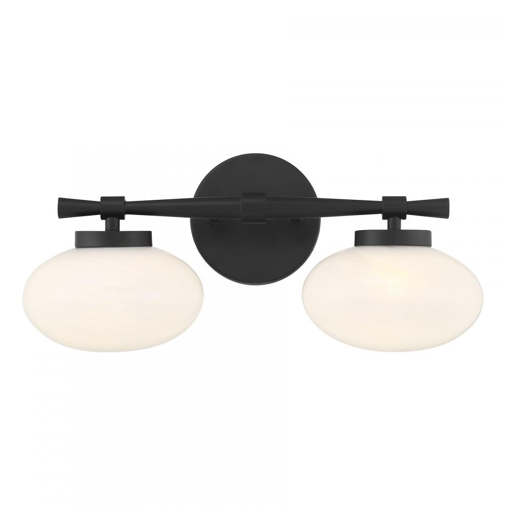 Barrow 2-Light Bathroom Vanity Light in Matte Black