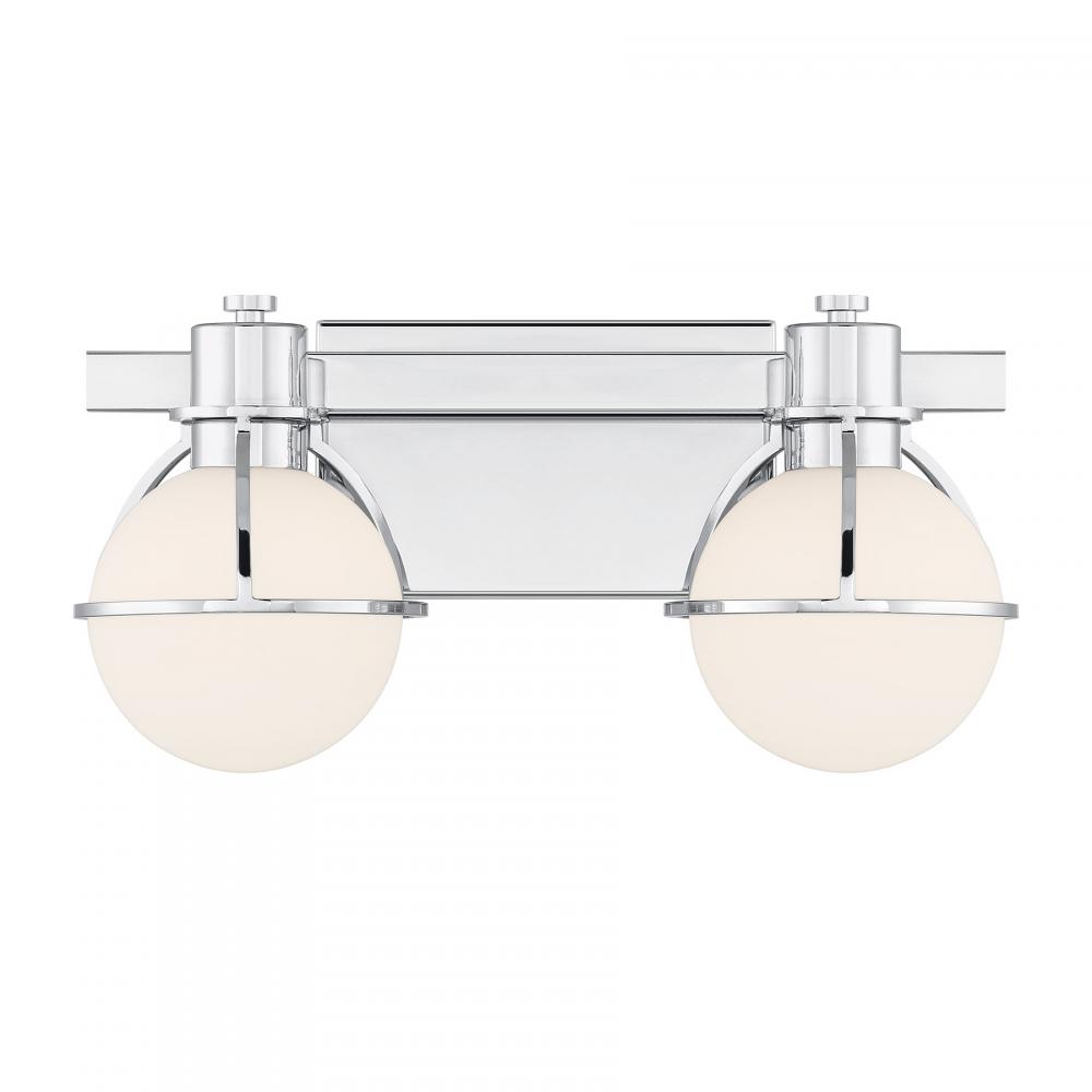 Pierce 2-Light Bathroom Vanity Light in Chrome