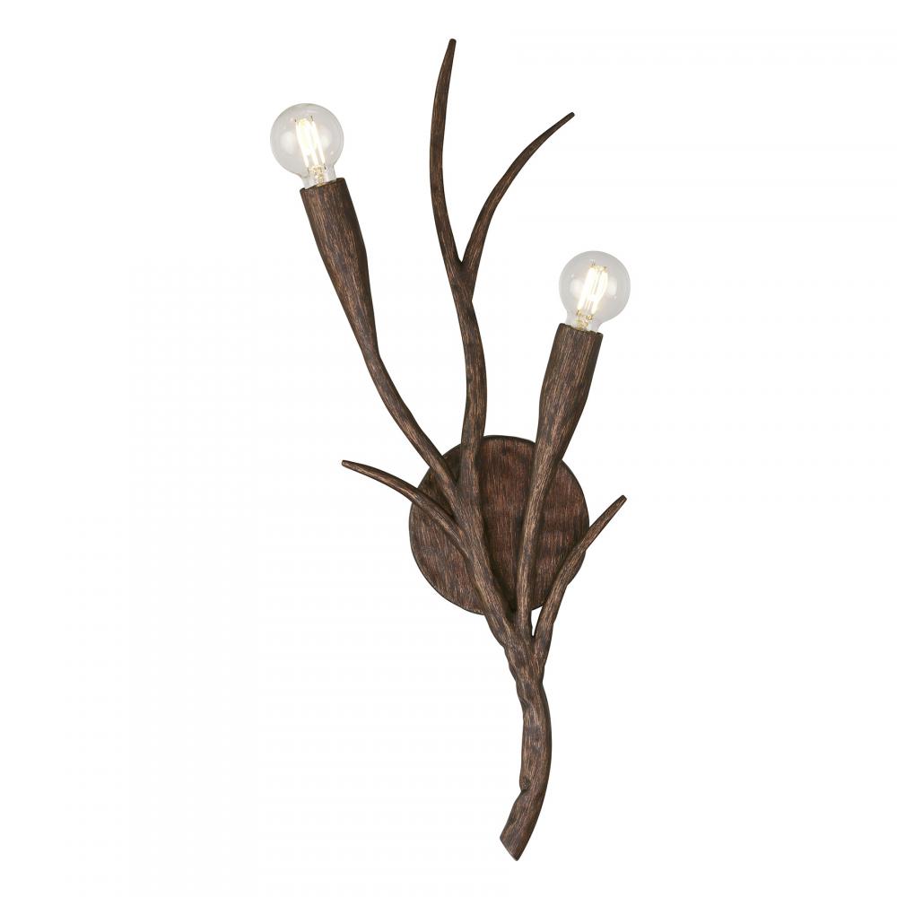 Palisades 2-Light Wall Sconce in Bark by Breegan Jane