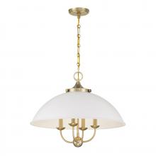 Savoy House 7-1725-4-142 - Monterey 4-Light Pendant in White and Warm Brass