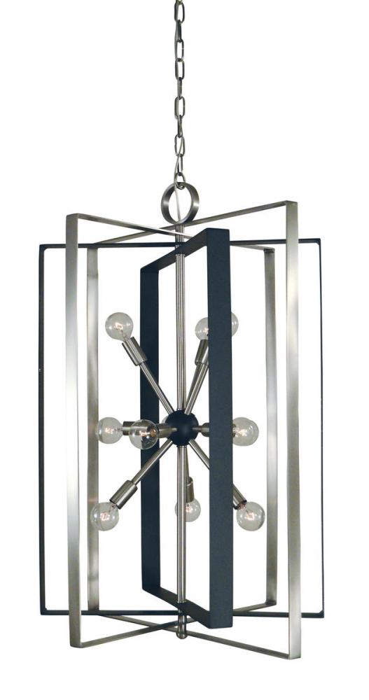 11-Light Brushed Nickel/Matte Black Interstellar Chandelier