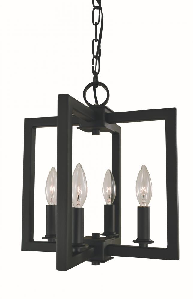 4-LIGHT MATTE BLACK ANDREW DUAL MOUNT MINI CHANDELIER