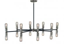 Framburg Limited Editions F-L1016 PN/MBLACK - 16-Light Polished Nickel/Matte Black Gyrate Chandeleir