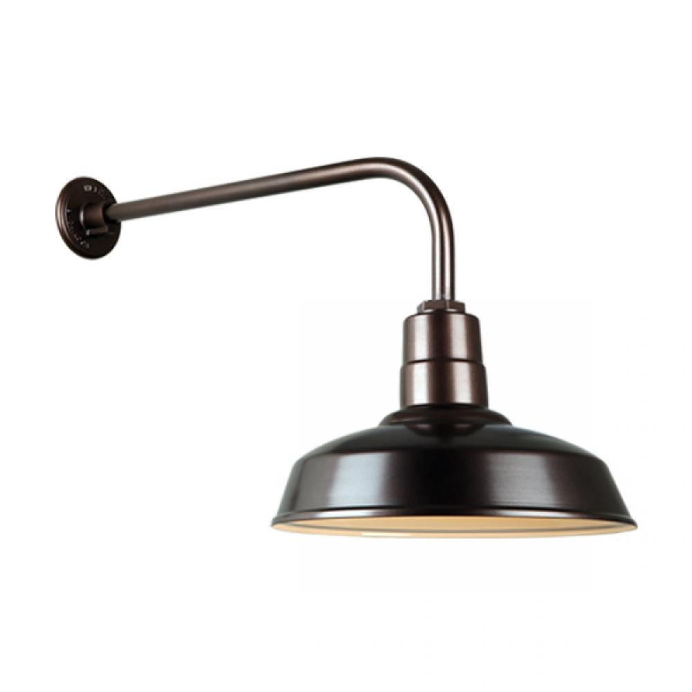 14&#34; Gooseneck Light Warehouse Shade, QSNB-13 Arm