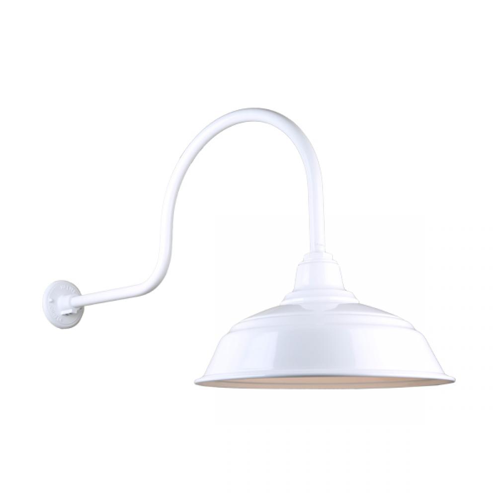 17&#34; Gooseneck Light Warehouse Shade, QSNHL-C Arm