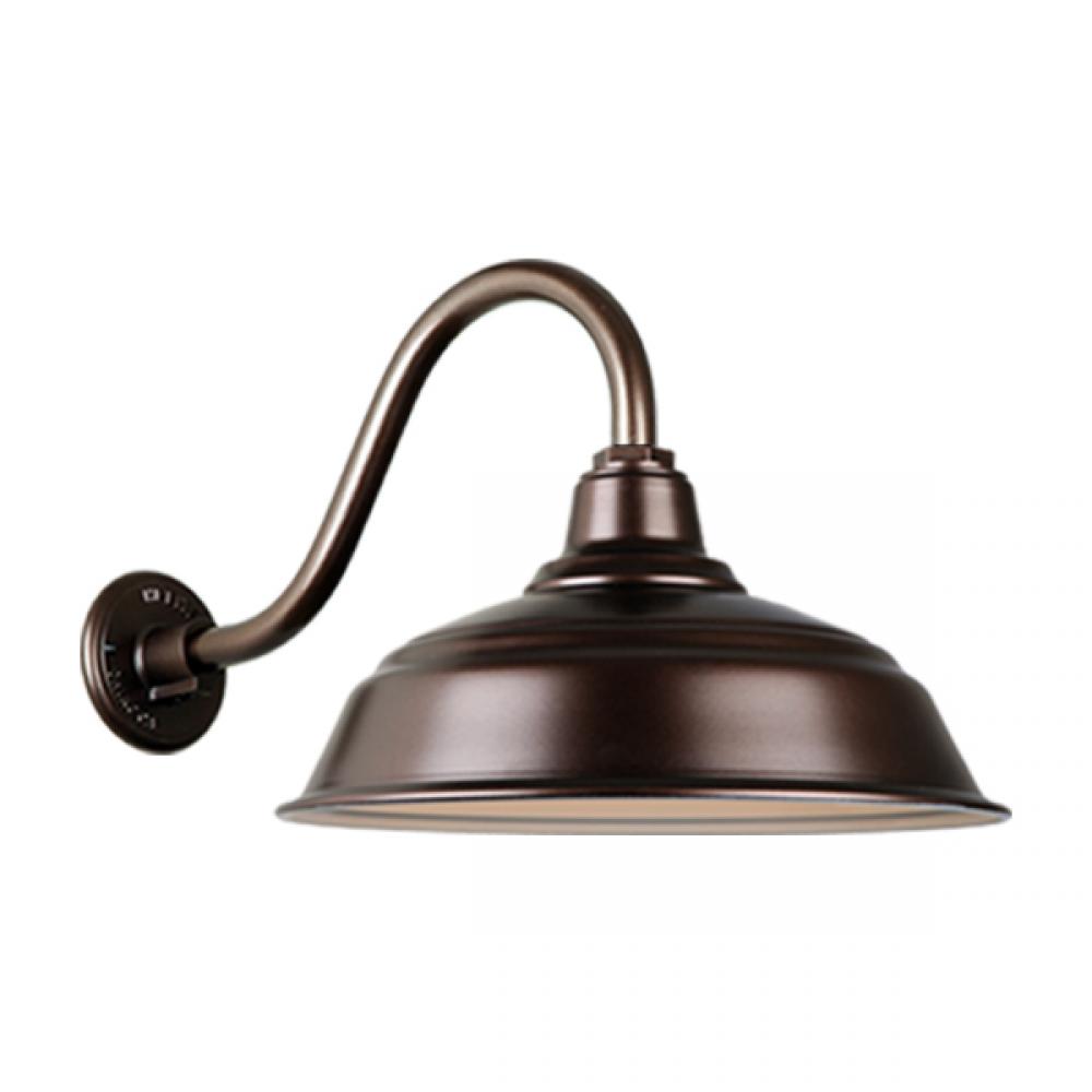 17&#34; Gooseneck Light Warehouse Shade, QSNB-42 Arm