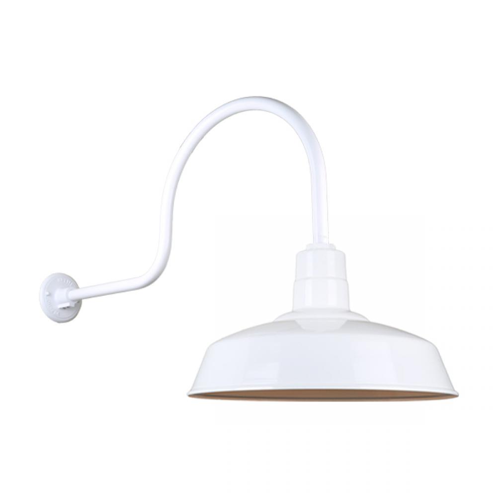 18&#34; Gooseneck Light Warehouse Shade, QSNHL-C Arm