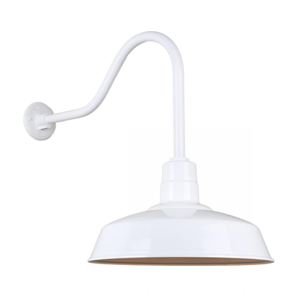 18&#34; Gooseneck Light Warehouse Shade, QSNHL-H Arm