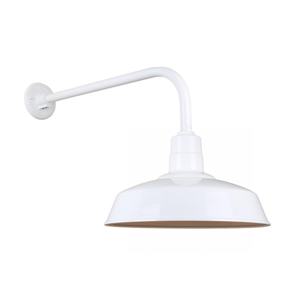 18&#34; Gooseneck Light Warehouse Shade, QSNB-13 Arm