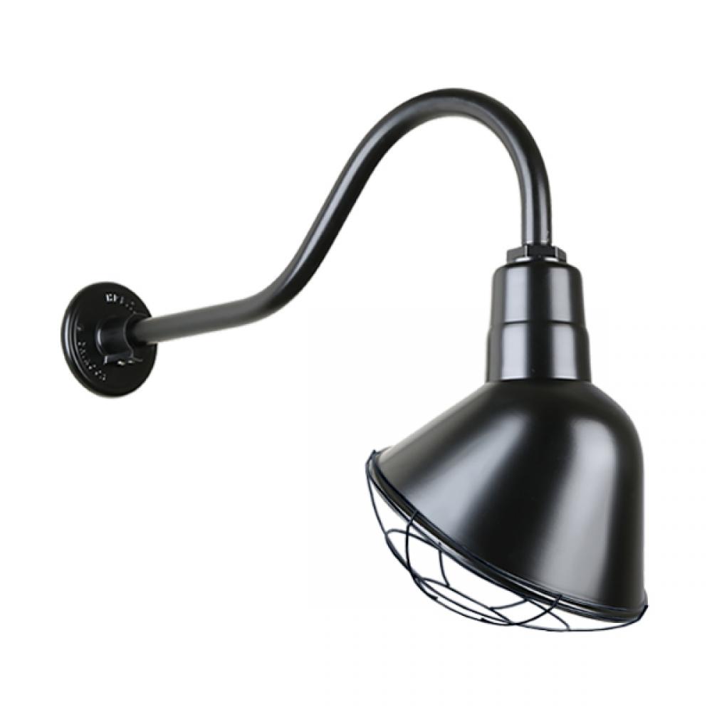 12&#34; Gooseneck Light Angle Shade, QSNHL-A Arm, Wire Guard Accessory