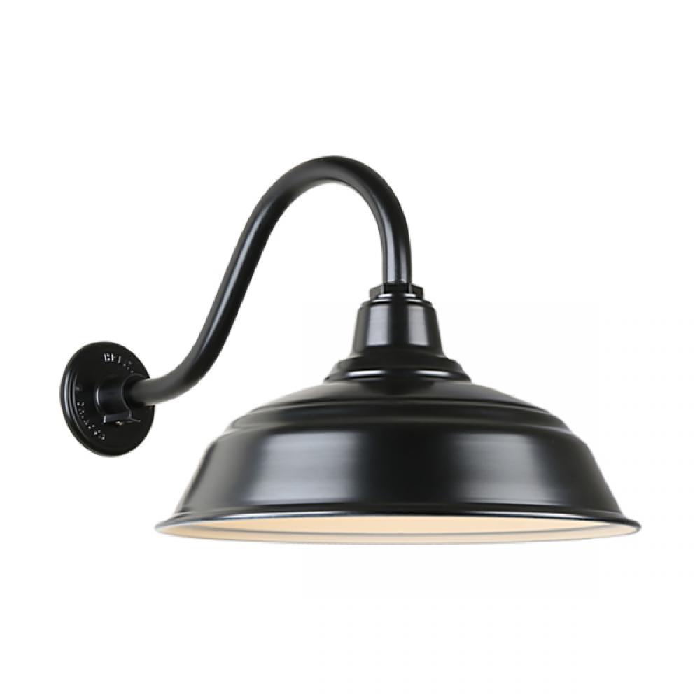 17&#34; Gooseneck Light Warehouse Shade, QSNB-42 Arm