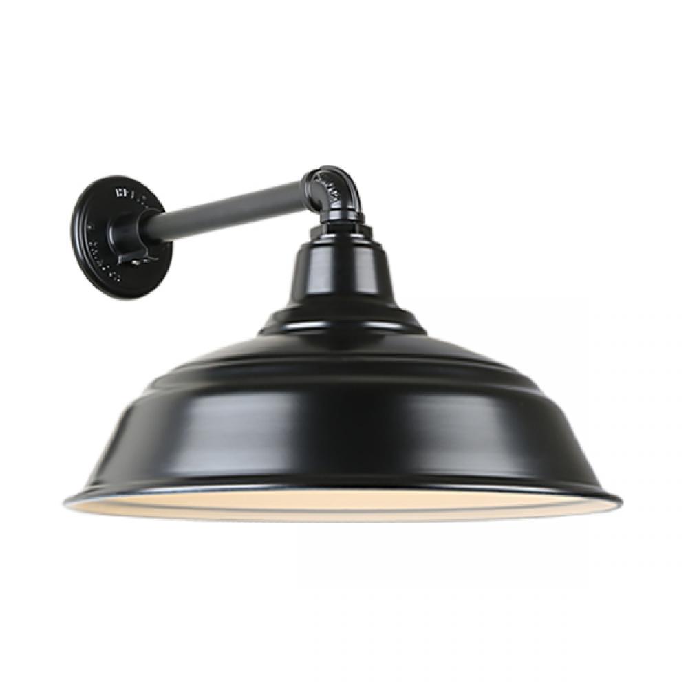 17&#34; Gooseneck Light Warehouse Shade, QSNB-44 Arm