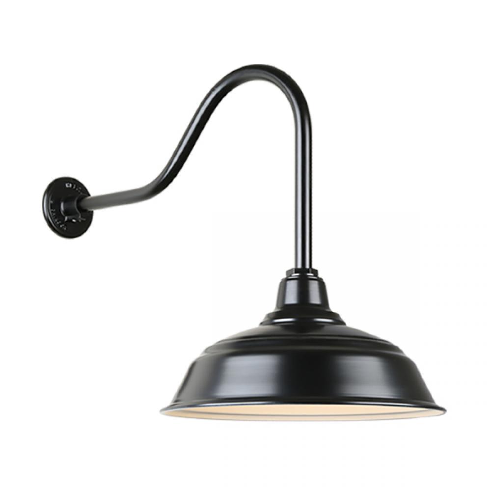 17&#34; Gooseneck Light Warehouse Shade, QSNHL-H Arm