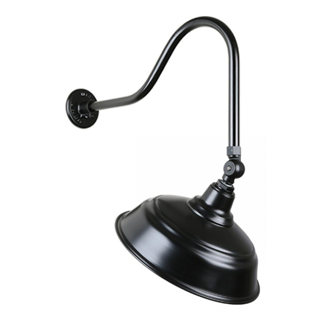 17&#34; Gooseneck Light Warehouse Shade, QSNHL-H Arm, Swivel Knuckle Accessory