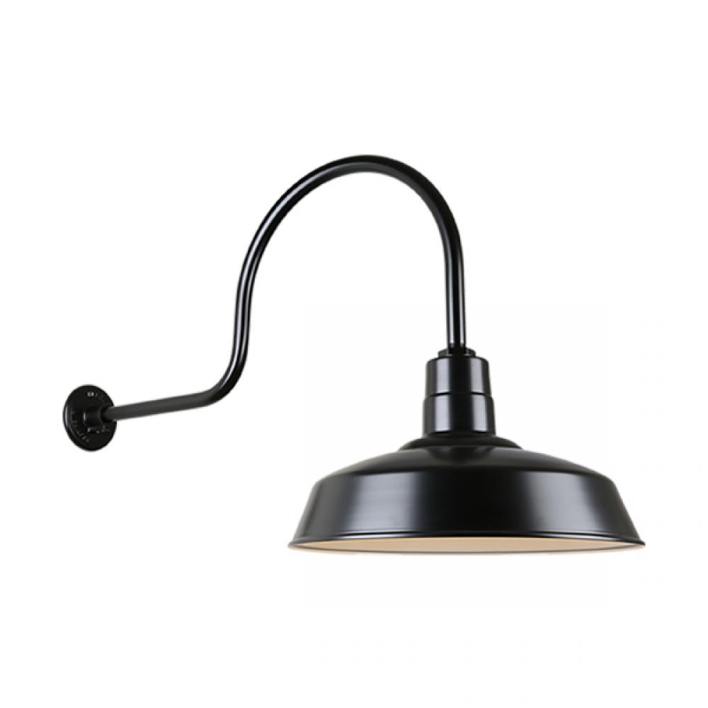 18&#34; Gooseneck Light Warehouse Shade, QSNHL-C Arm