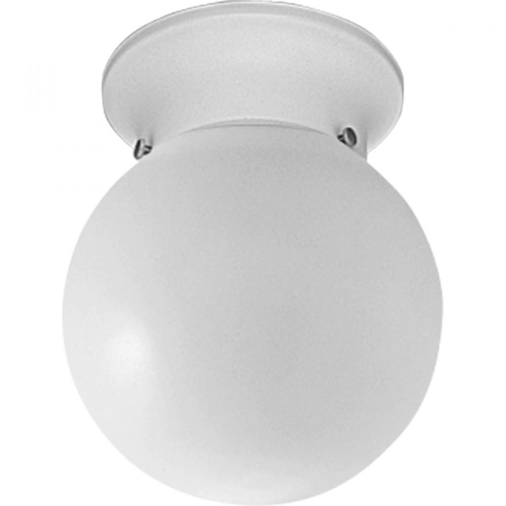 One-Light Glass Globe 6&#34; Close-to-Ceiling