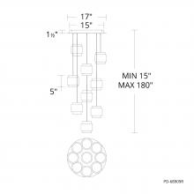 WAC US PD-68909R-BK - Banded Chandelier Light