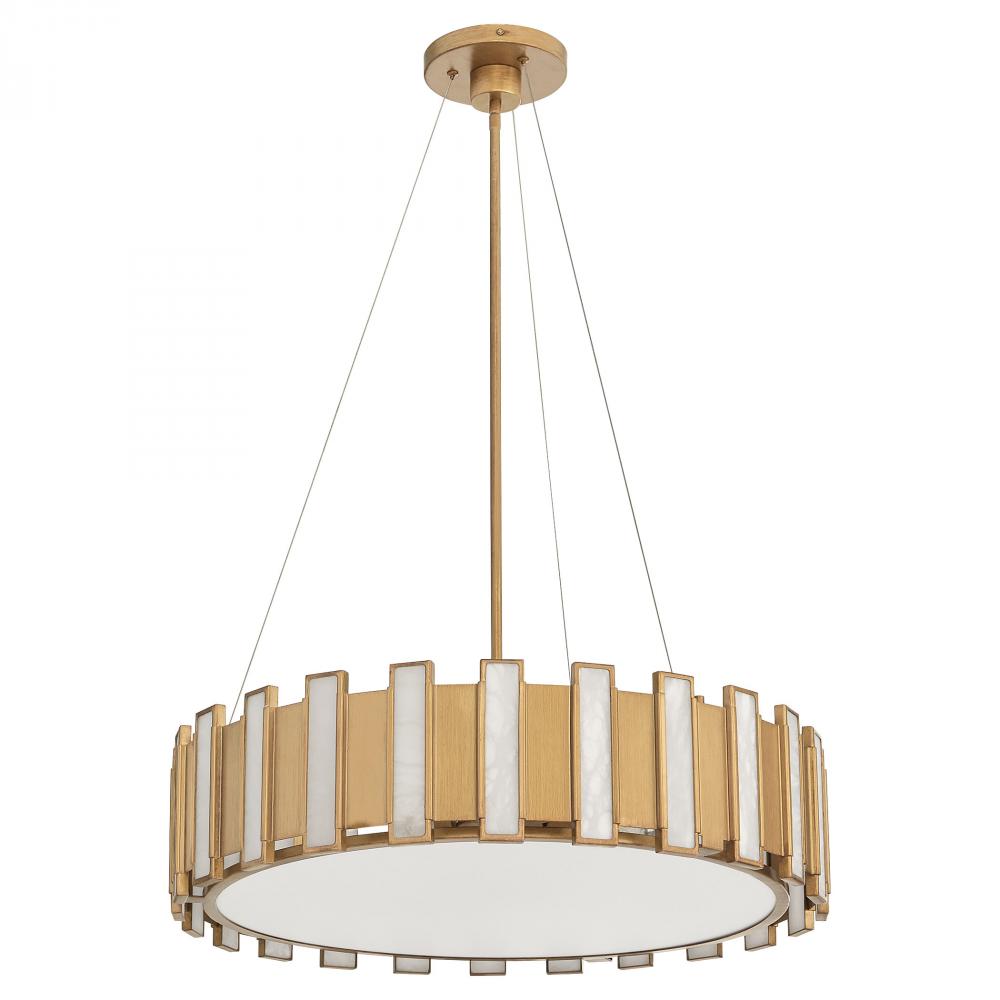 Volterra 5 Light Pendant | Aged Brass