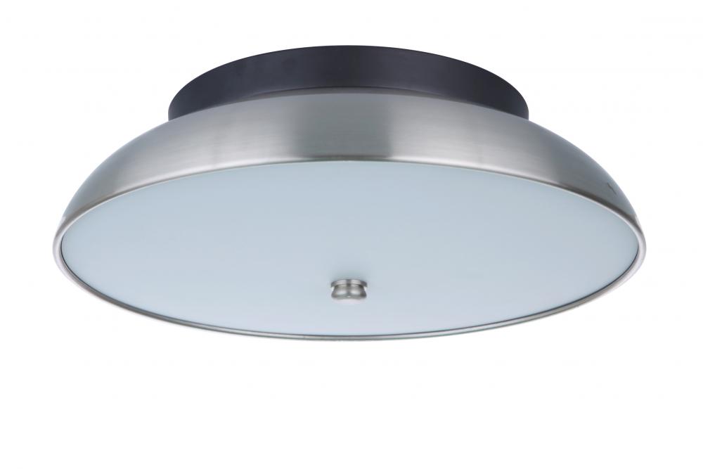 Soul 1 Light 10.5&#34; LED Flushmount in Flat Black/Brushed Polished Nickel