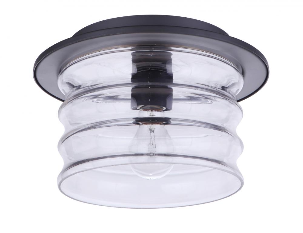 Canon 1 Light Outdoor Flush Mount in Midnight