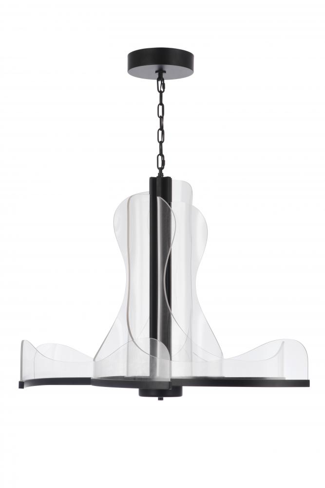 Estrella 36&#34; 6 Arm LED Chandelier in Flat Black