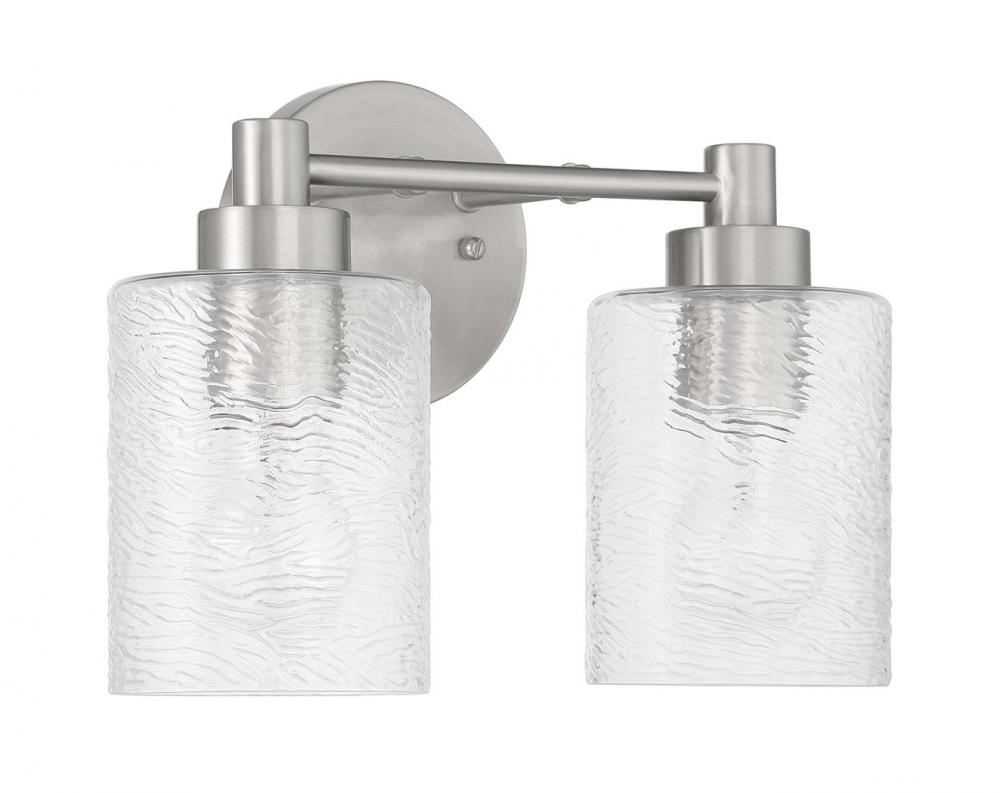 Lyndsey 2 Light Vanity in Brushed Polished Nickel