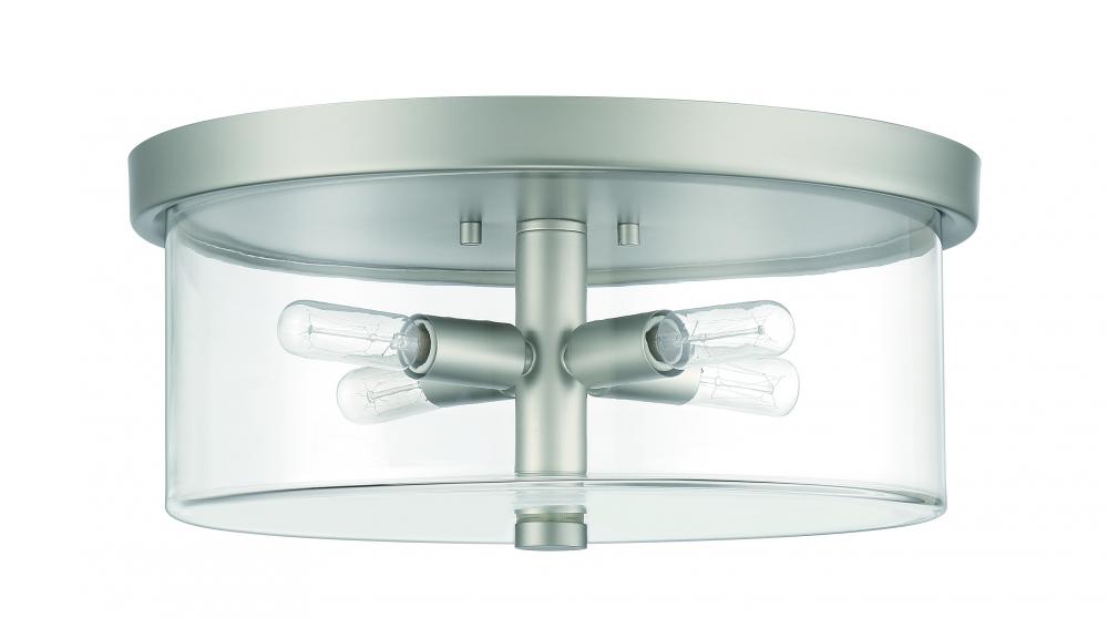 Hailie 4 Light Flushmount in Satin Nickel