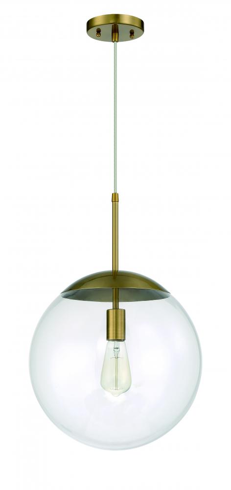 Gaze 1 Light 14&#34; Pendant in Satin Brass