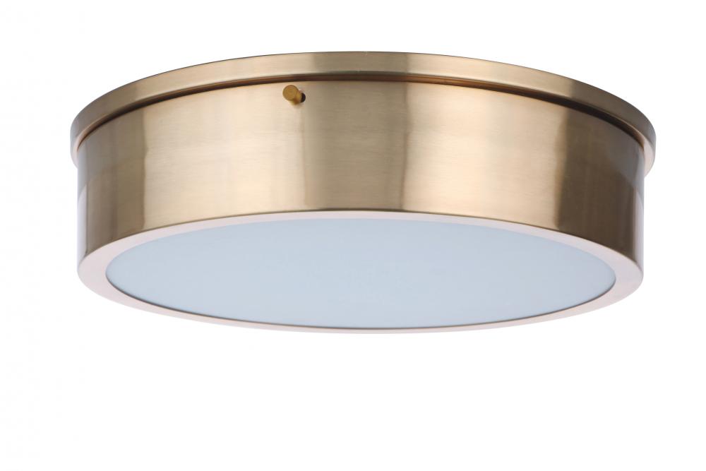 Fenn 1 Light 13&#34; LED Flushmount in Satin Brass