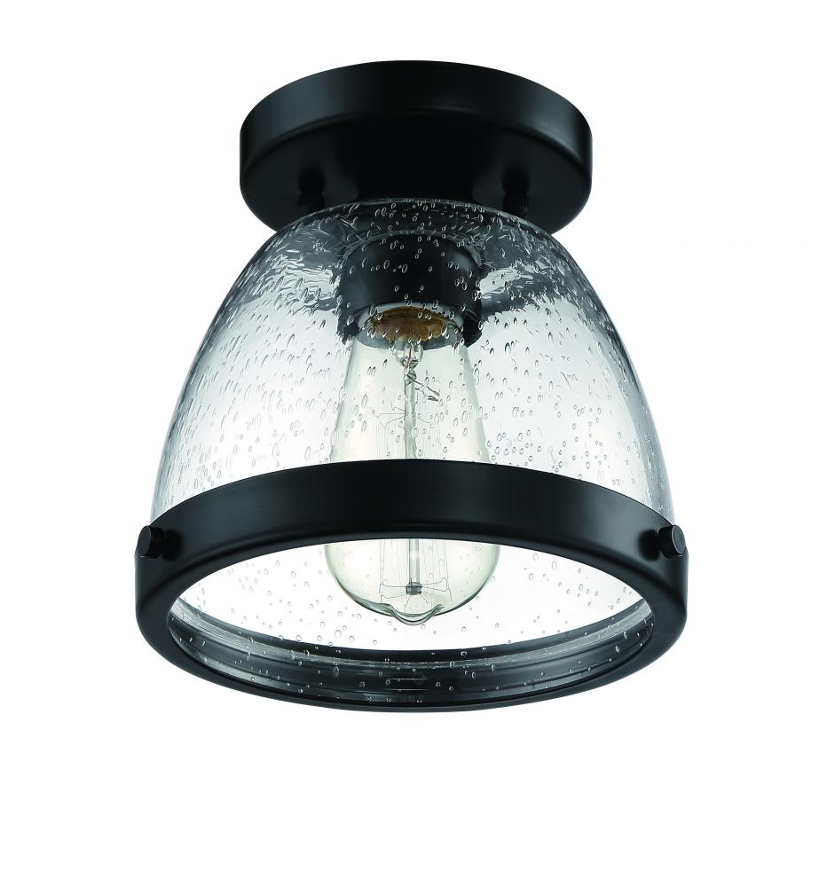 Lodie 1 Light 7.5&#34; Flushmount in Flat Black