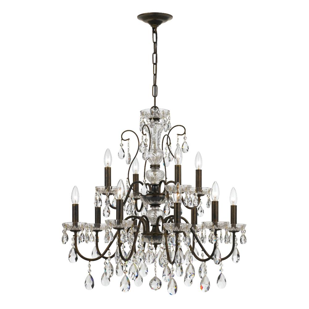 Butler 12 Light Spectra Crystal English Bronze Chandelier