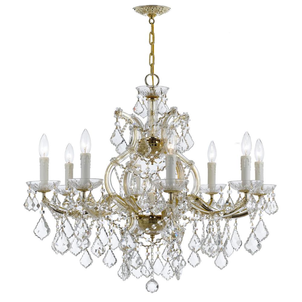 Maria Theresa 9 Light Swarovski Strass Crystal Gold Chandelier