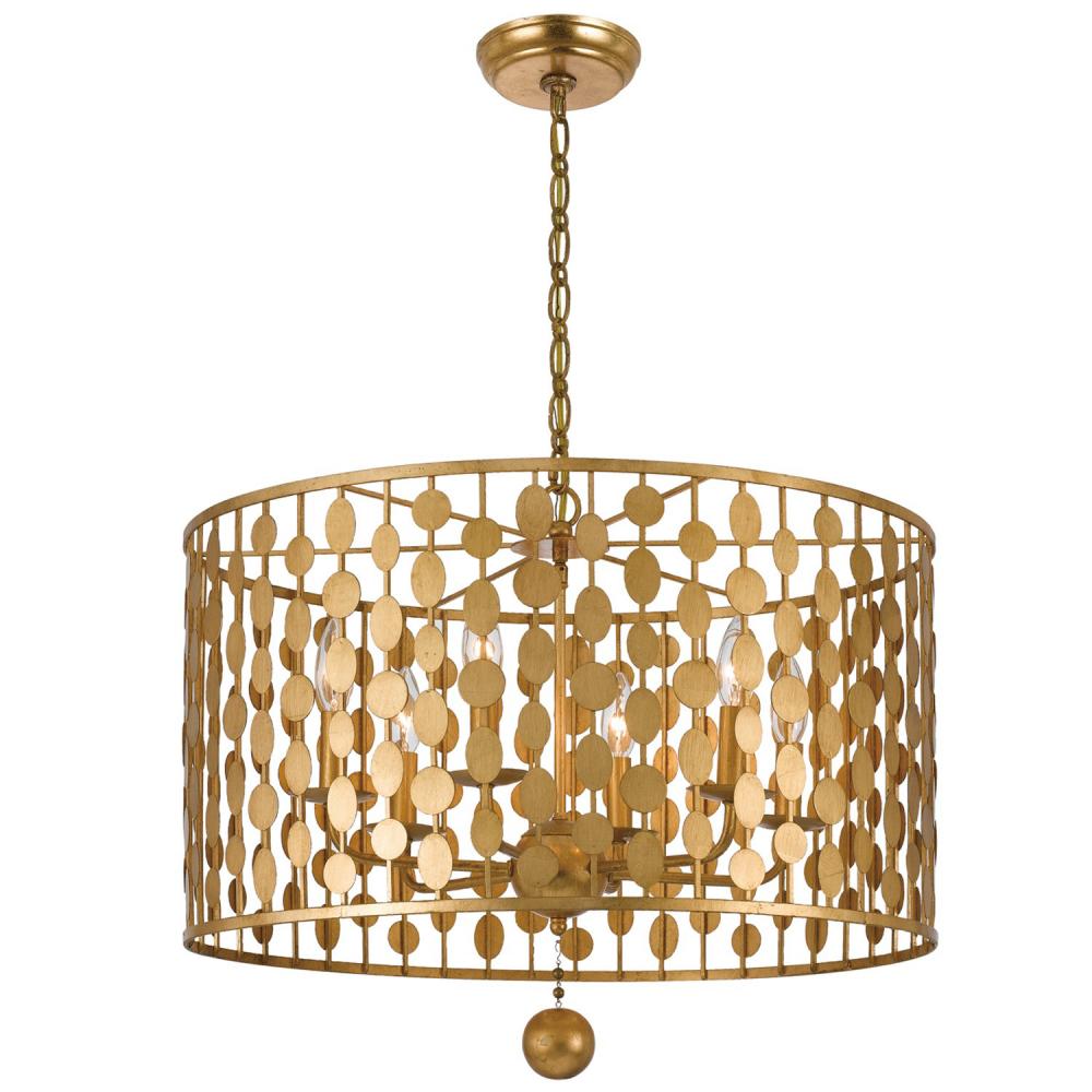 Layla 6 Light Antique Gold Chandelier