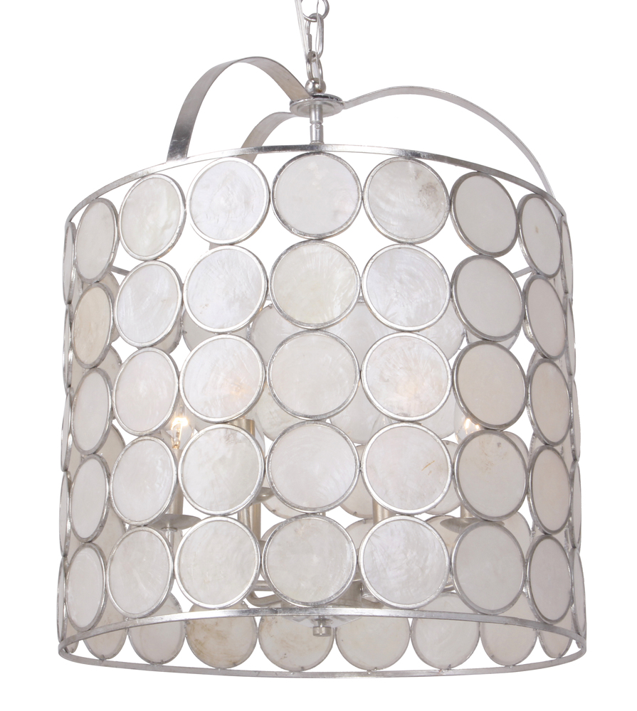 Coco 6 Light Antique Silver Chandelier