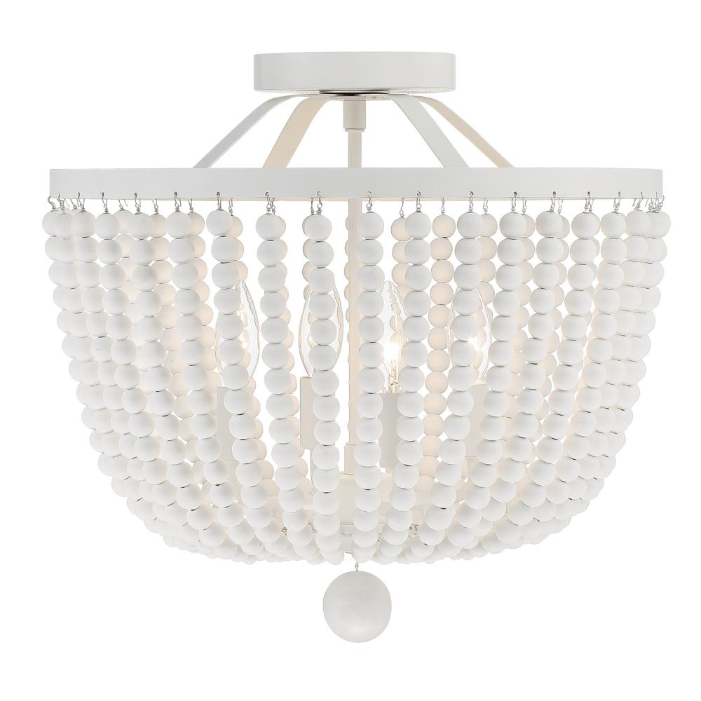 Rylee 4 Light Matte White Semi Flush Mount